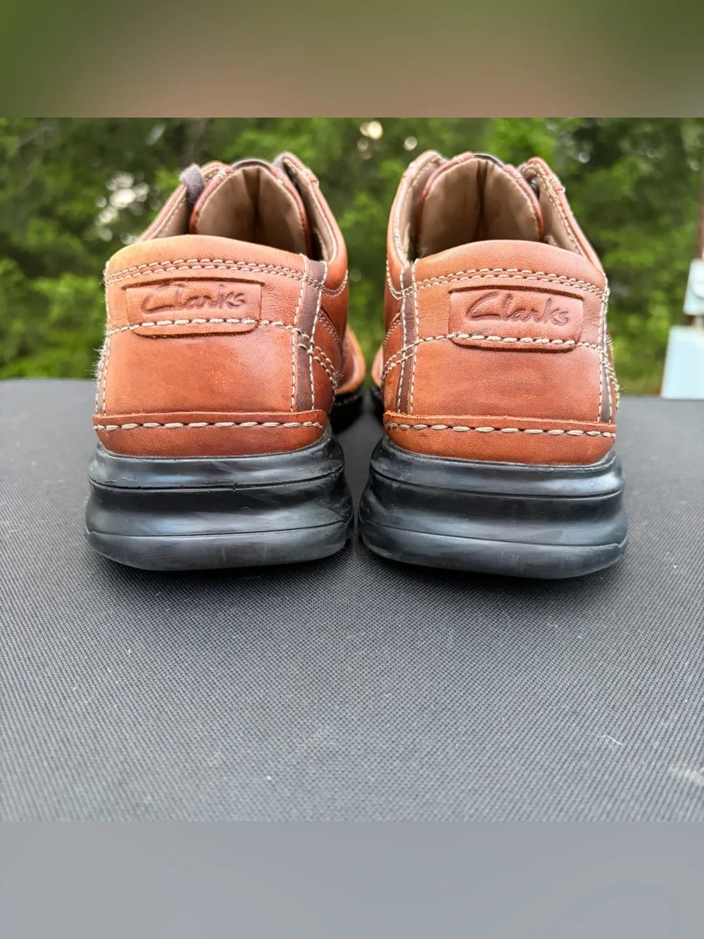 Clarks Active Air Men's Size 10 Two Tone Brown Leather Casual Oxford Sneakers